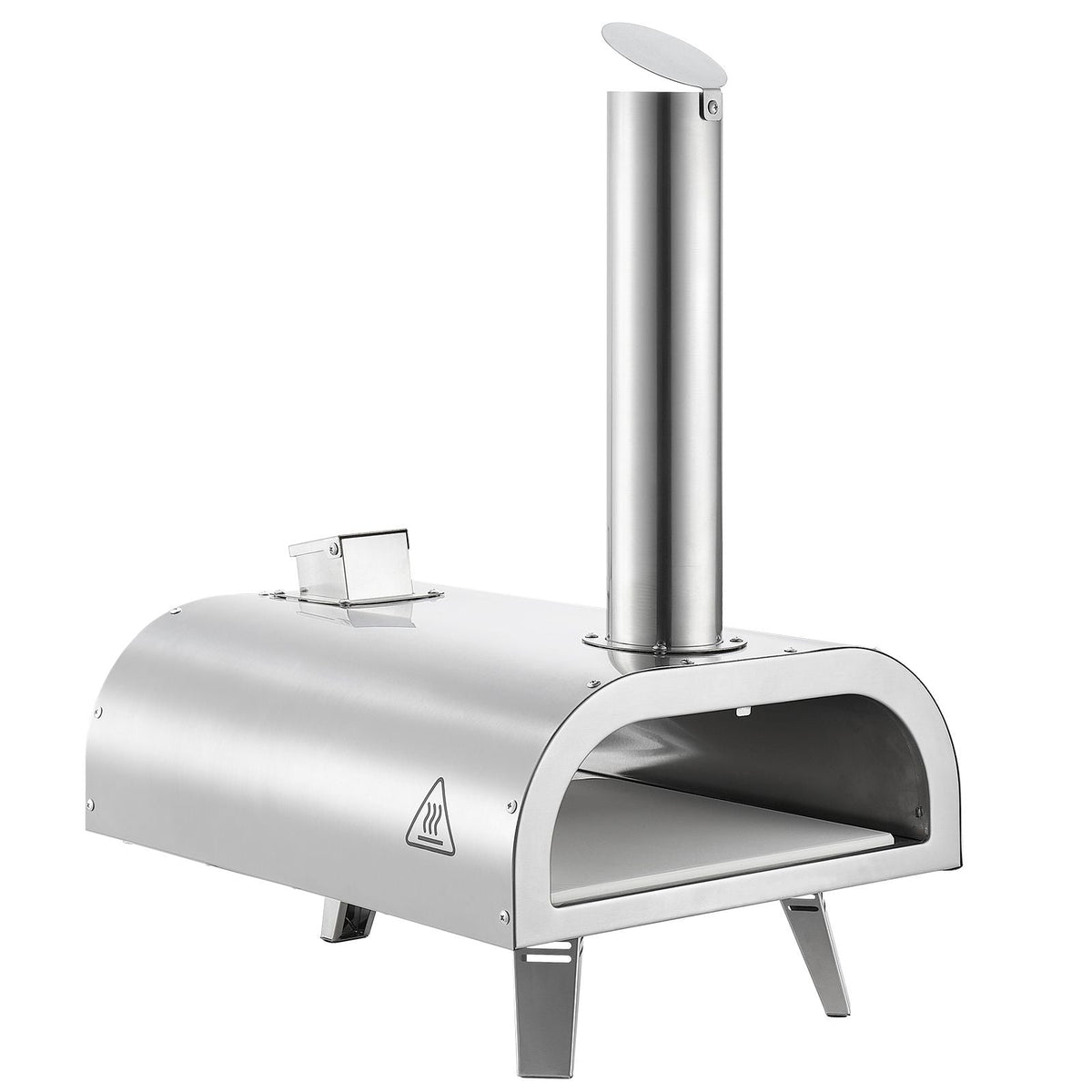 12" Outdoor Wood Fired Pizza Oven Portable with Thermometer, Pizza Stone & Carry Bag