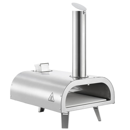 12" Outdoor Wood Fired Pizza Oven Portable with Thermometer, Pizza Stone & Carry Bag