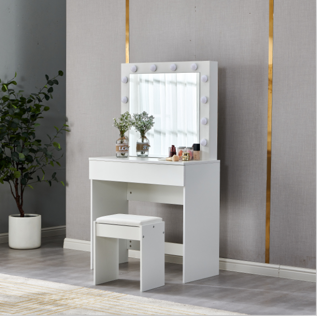 "York' LED Light Dressing Table and Stool