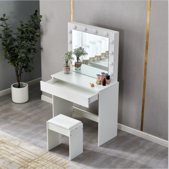 "York' LED Light Dressing Table and Stool