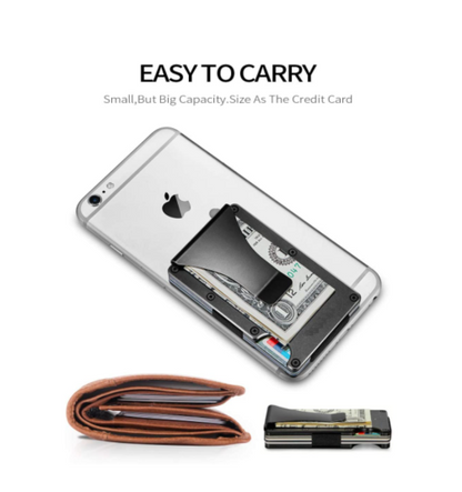 Slim RFID Card Holder for Men Money Clip Aluminum Metal Wallet Front Pock Case