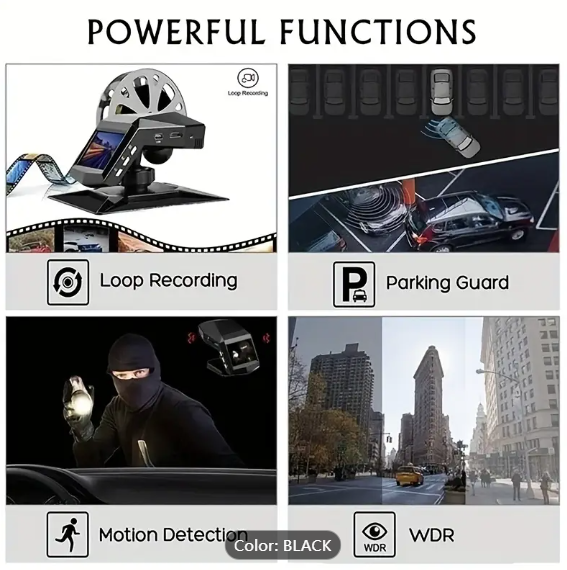 1296P Full HD 170?? Wide Angle Dash Cam