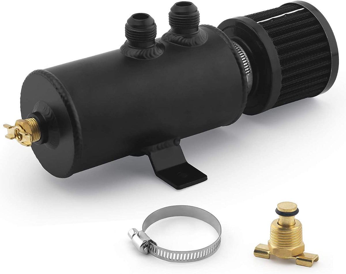 750ml Oil Catch Can Tank Kit Polish Baffled Reservoir with Breather Filter
