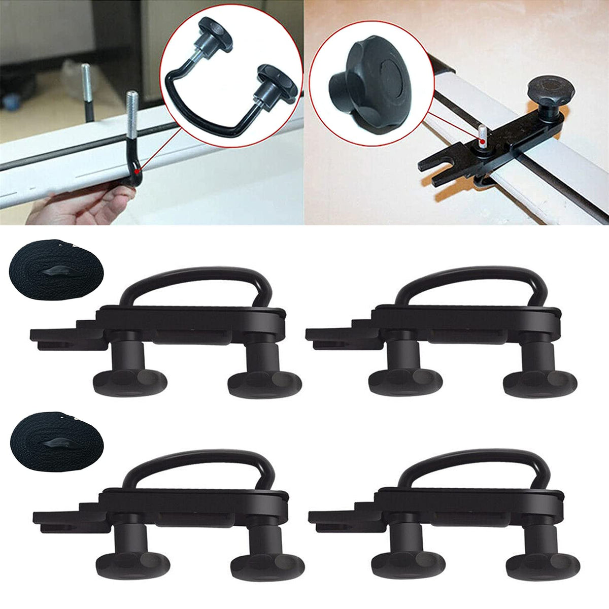 4PCS Universal Roof Box Car Van Mounting Fitting Kit Roof Box U Bolts