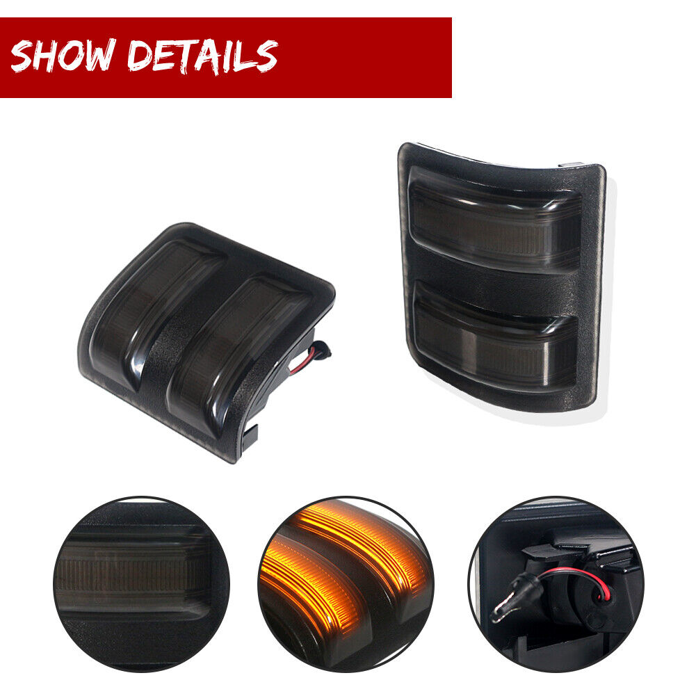 2PCS For Ford F250 F350 F450 F550 Amber LED Side Mirror Marker Signal Lights
