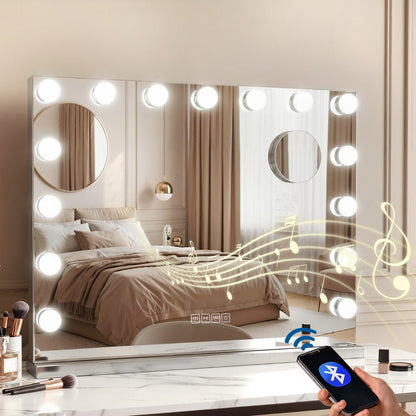 Embellir Bluetooth Makeup Mirror 58x46cm Hollywood Vanity with LED Light Wall