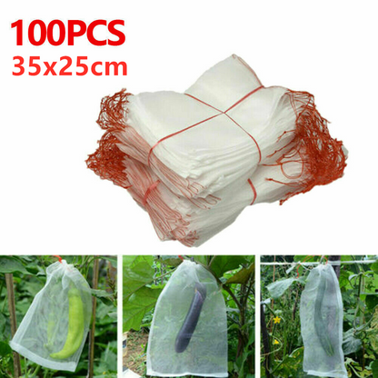 100-Piece 35x25cm Agriculture Garden Fruit Vegetable Protection Net Bags