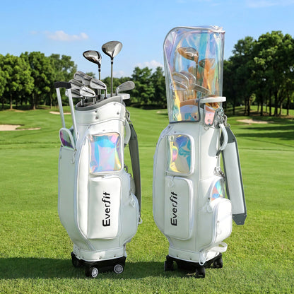 Everfit Golf Cart Bag Rolling Buggy Trolley Club Organiser White