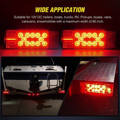 2-Piece 12V Trailer Tail Lights