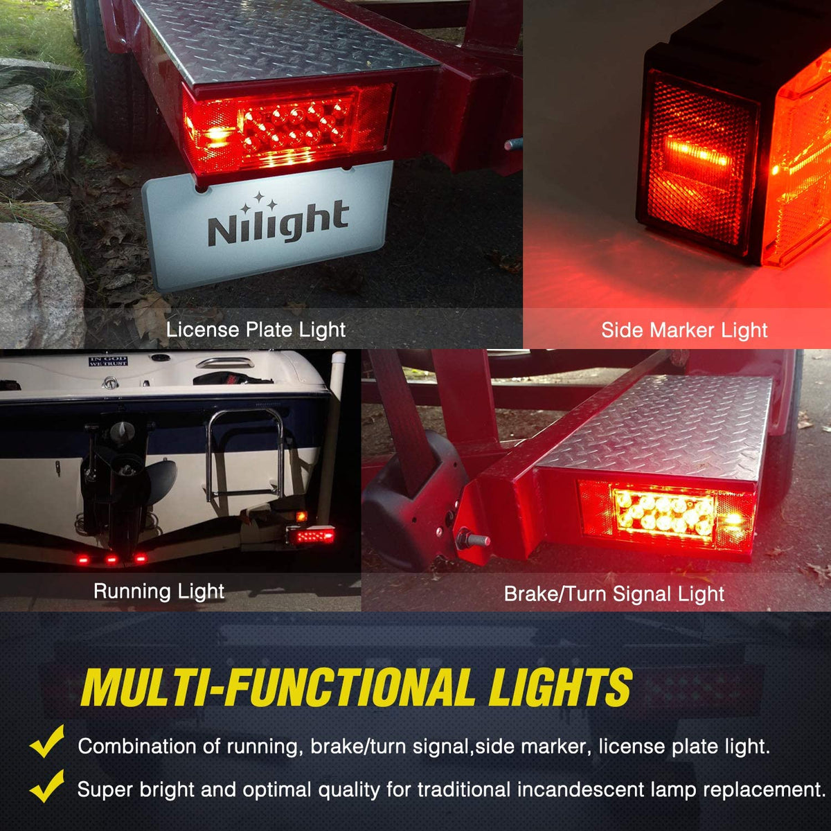 2-Piece 12V Trailer Tail Lights