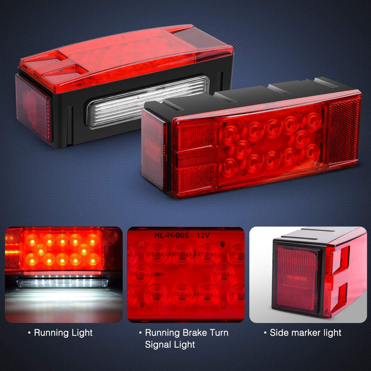 2-Piece 12V Trailer Tail Lights