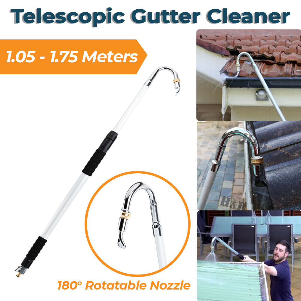 1.75m Gutter Cleaner Telescopic Cleaning Tool Water Wand Brass Fit