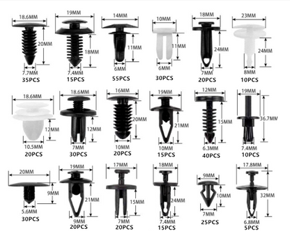 415-Piece Car Body Push Retainer Pin Rivet Trim Plastic Clips