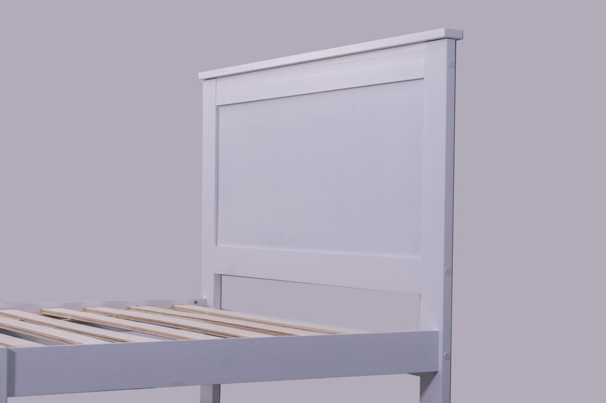'Metro' Solid Pine Bed Frame White King Single