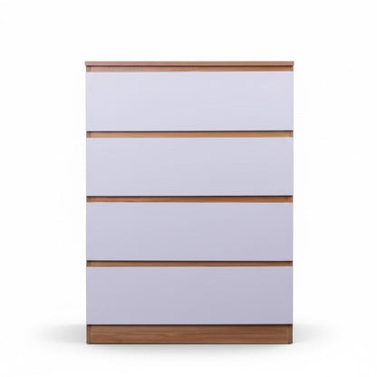 'Monaco' Set of 4 drawers white + oak
