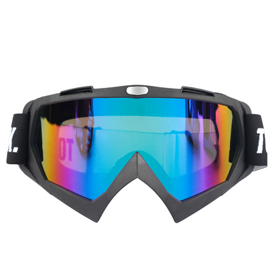 Motorcycle Dirt Bike Goggles Windproof Dustproof Black frame + Colour lens