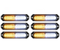 LED Strobe Lights(Amber/White) 6PCS
