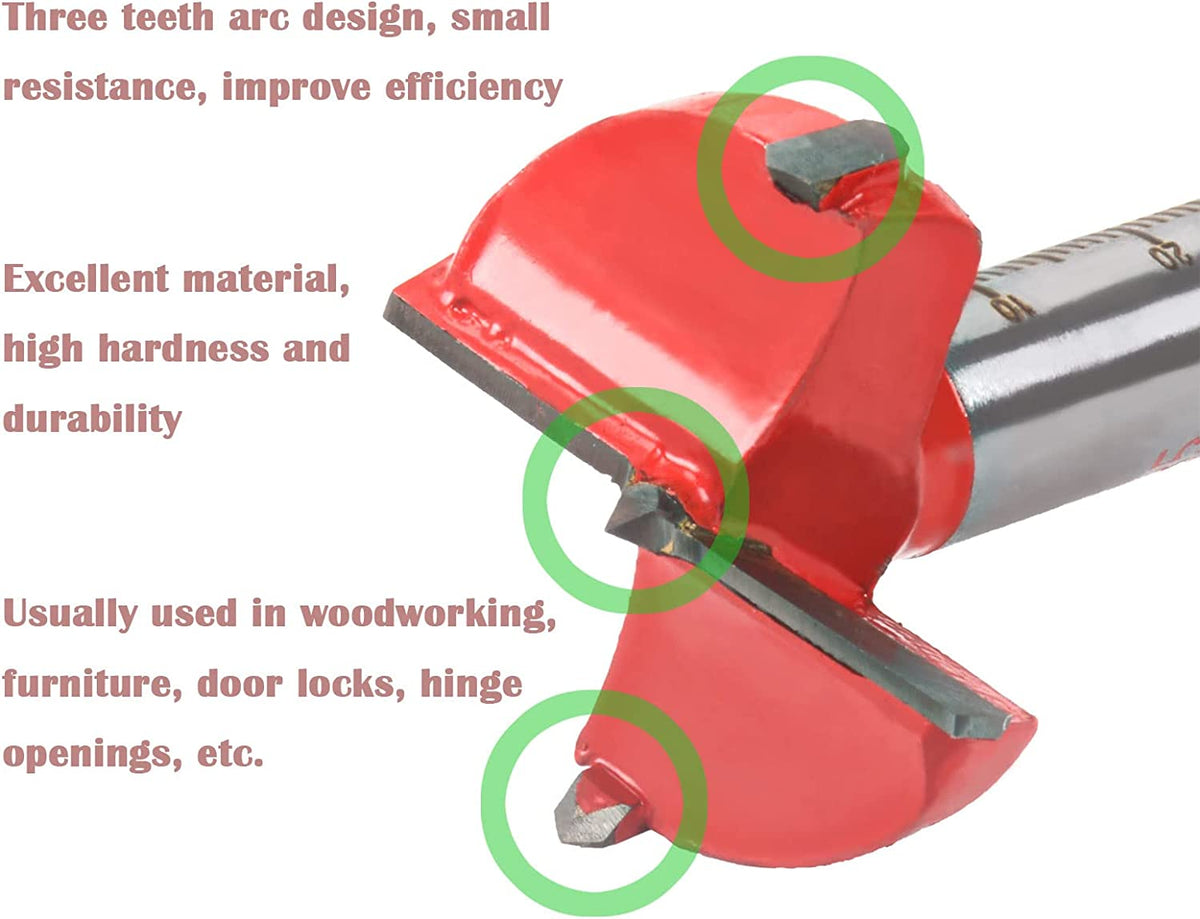 35mm Door Hinge Hole Saw Cutter Concealed Hinge Jig with Forstner Bits Positioner