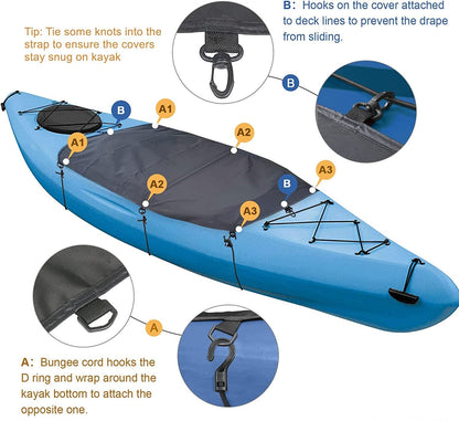 153 x 74cm Kayak Cockpit Drape Seal Cockpit Cover Waterproof