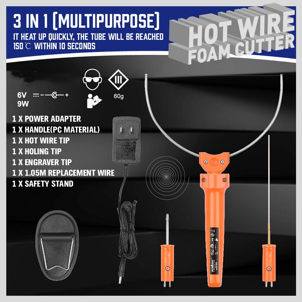 HORUSDY 3in1 Hot Wire Foam Cutting Kit Knife Cutter Engraving Styrofoam Polystyrene Tool