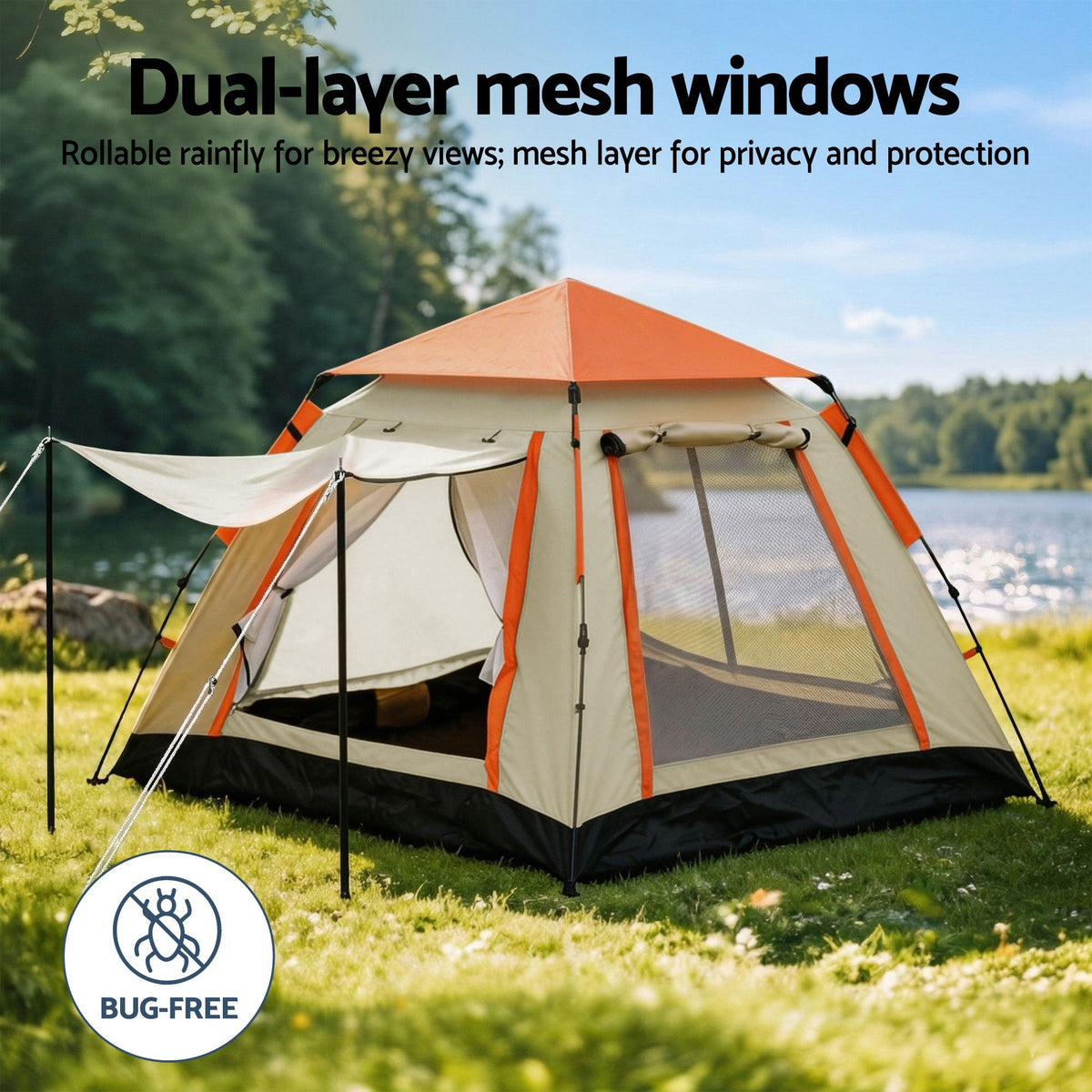 Weisshorn Pop Up Camping Tent 3-4 Person | Instant Setup Waterproof Tent