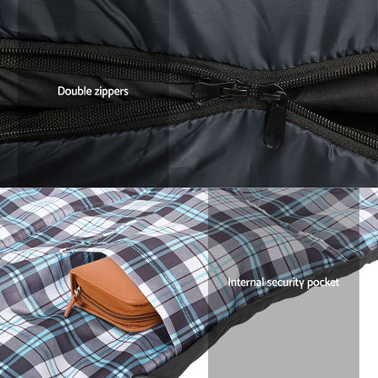 Weisshorn Sleeping Bag Set of 2 Single Thermal Camping Hiking Tent 0??