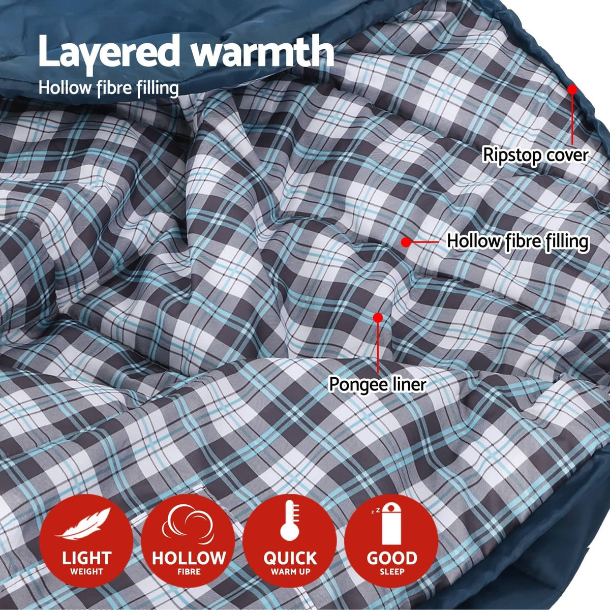 Weisshorn Sleeping Bag Set of 2 Single Thermal Camping Hiking Tent 0??