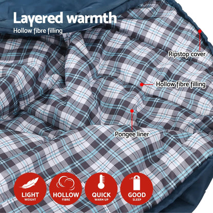 Weisshorn Sleeping Bag Set of 2 Single Thermal Camping Hiking Tent 0??