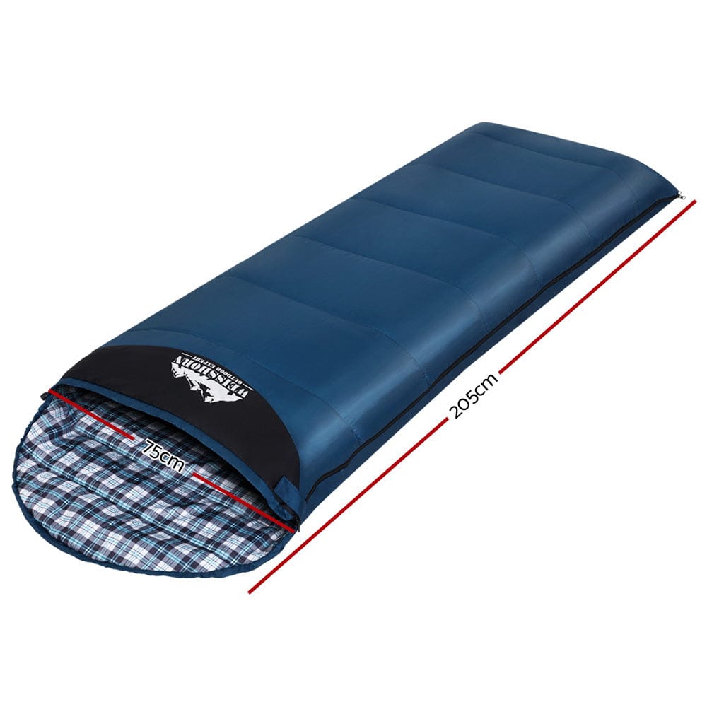 Weisshorn Sleeping Bag Single Thermal Camping Hiking Tent Blue 0?C